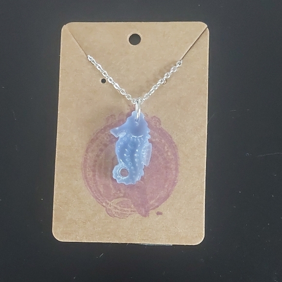 unknown Jewelry - Blue Seahorse Pendant Necklace